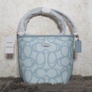 Coach Signature City Bucket Bag with Sketch Print (Ice Blue)